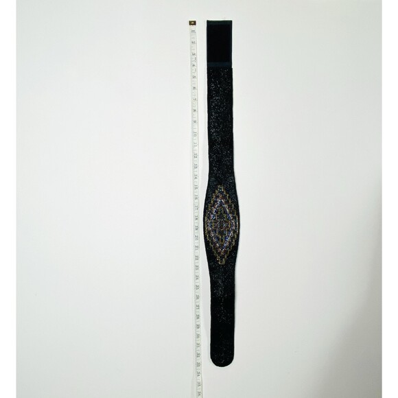 VTG La Regale Beaded Geometric Waist Belt Aztec Metallic Iridescent Beads 1980s main image 4